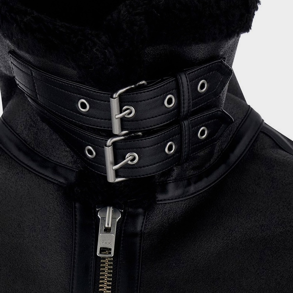 Dunst Black Leather and Shearling Jacket - Picture 4 of 4